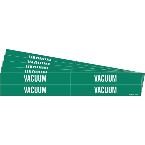 Pipe Marker, Adhesive, White, Vacuum, PK5, 7292-4-PK
