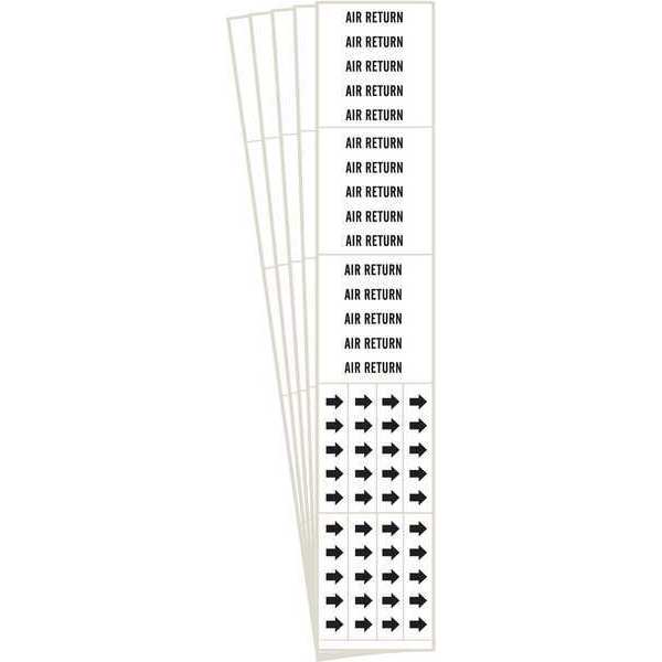 Pipe Marker, Black, Air Return, PK5, 7009-3C-PK