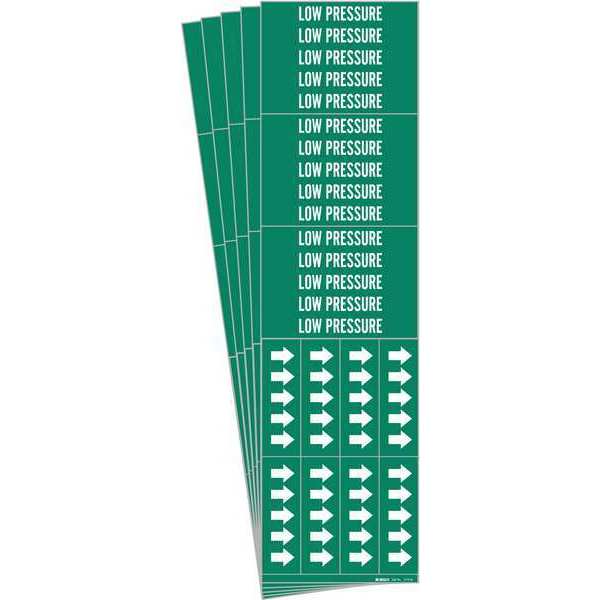 Pipe Marker, White, Low Pressure, PK5, 7173-3C-PK