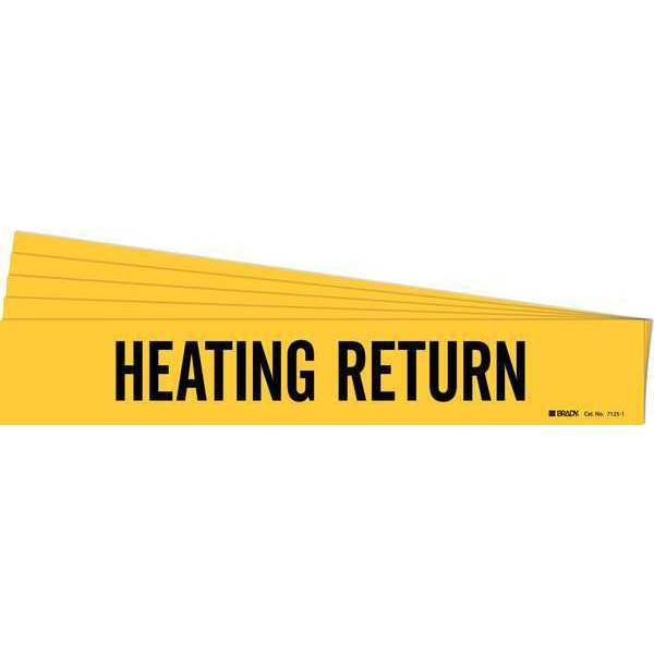 Pipe Marker, Black, Heating Return, PK5, 7125-1-PK