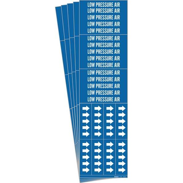 Pipe Marker, White, Low Pressure Air, PK5, 7385-3C-PK