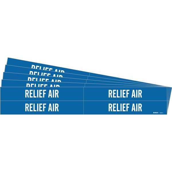 Pipe Marker, White, Relief Air, PK5, 7240-4-PK