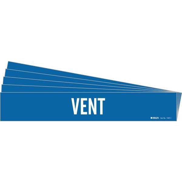 Pipe Marker, Adhesive, White, Vent, PK5, 7297-1-PK