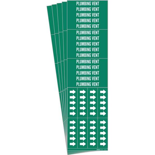Pipe Marker, White, Plumbing Vent, PK5, 7214-3C-PK