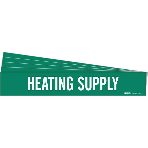 Pipe Marker, White, Heating Supply, PK5, 7363-1-PK