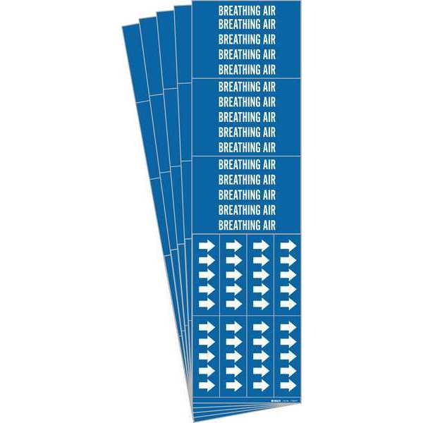 Pipe Marker, White, Breathing Air, PK5, 7334-3C-PK
