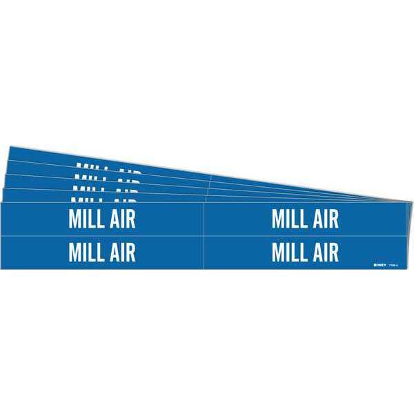 Pipe Marker, Adhesive, White, Mill Air, PK5, 7192-4-PK