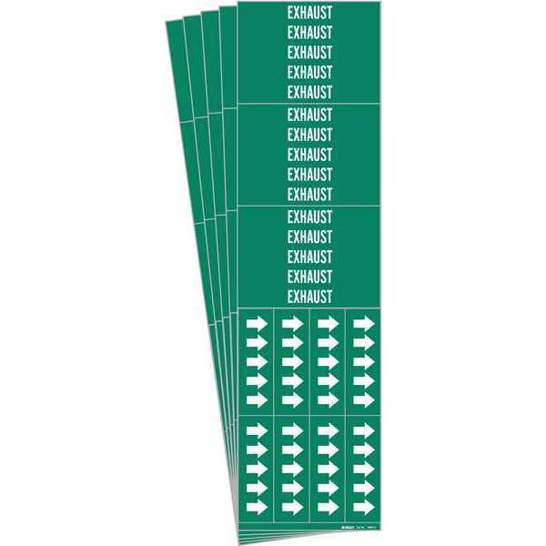 Pipe Marker, Adhesive, White, Exhaust, PK5, 7099-3C-PK