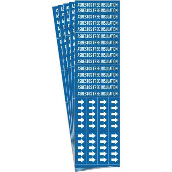 Pipe Marker, Asbestos Free Insulation, PK5, 7018-3C-PK