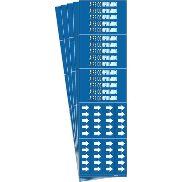 Pipe Marker, White, Aire Comprimido, PK5, 83501-PK
