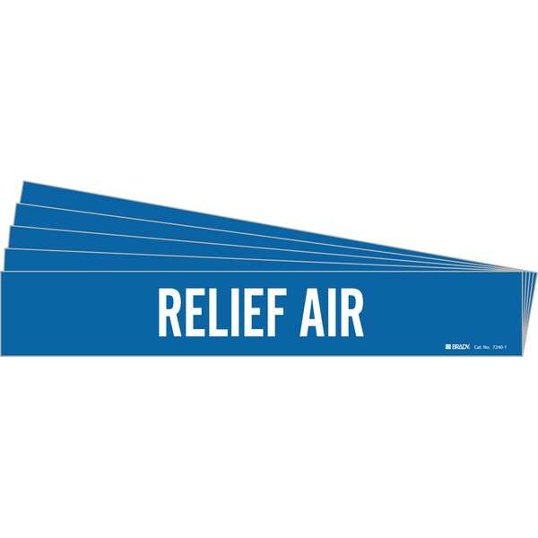 Pipe Marker, White, Relief Air, PK5, 7240-1-PK