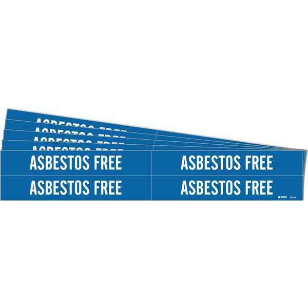 Pipe Marker, White, Asbestos Free, PK5, 7017-4-PK