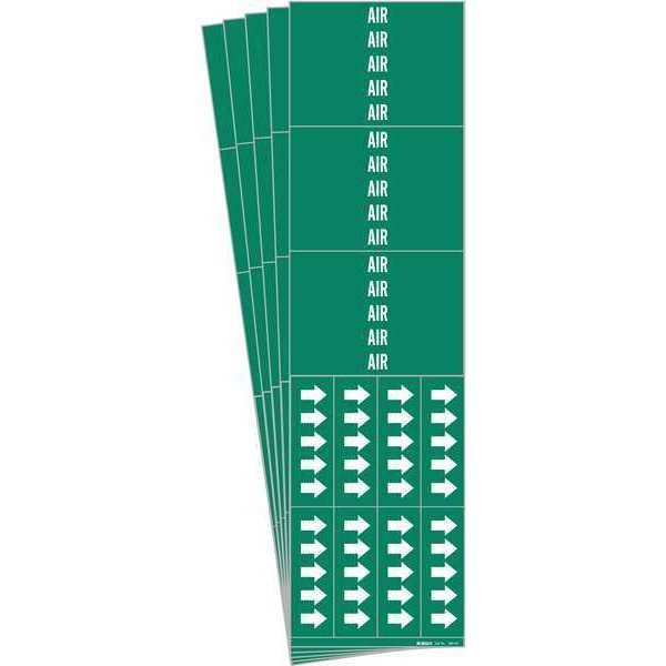 Pipe Marker, Adhesive, White, Air, PK5, 7007-3C-PK
