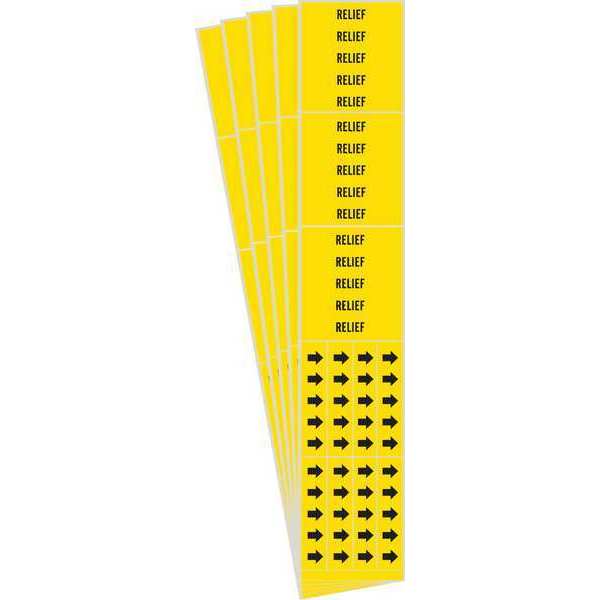 Pipe Marker, Adhesive, Black, Relief, PK5, 7239-3C-PK