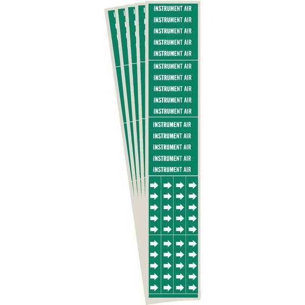 Pipe Marker, White, Instrument Air, PK5, 7167-3C-PK