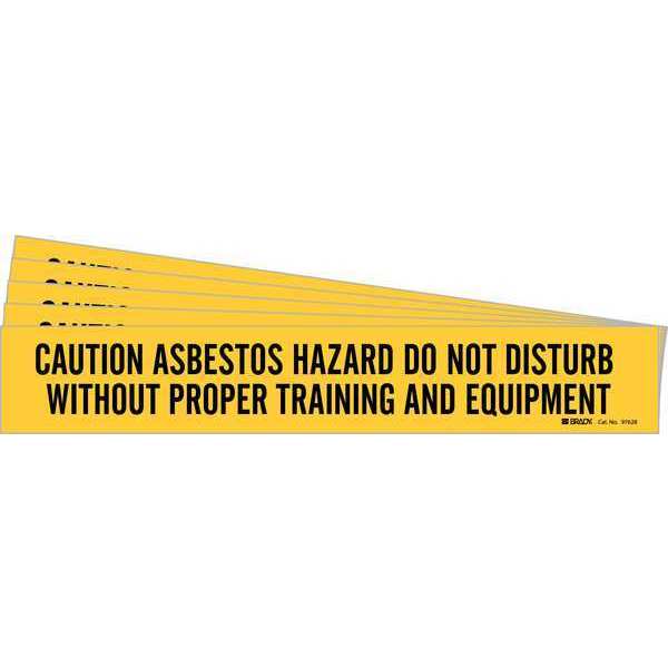 Pipe Marker, , Caution Asbestos Hazard, PK5, 97628-PK