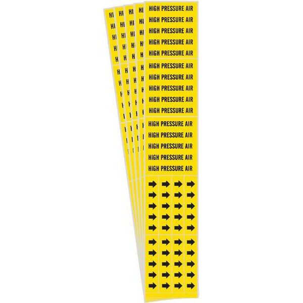 Pipe Marker, Black, High Pressure Air, PK5, 7135-3C-PK