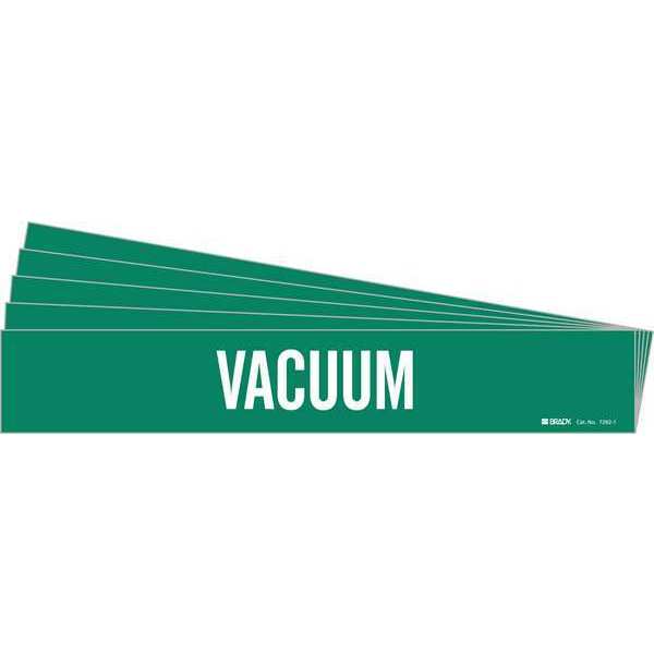 Pipe Marker, Adhesive, White, Vacuum, PK5, 7292-1-PK