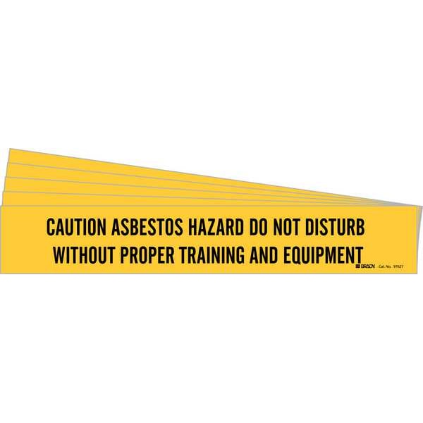 Pipe Marker, , Caution Asbestos Hazard, PK5, 97627-PK