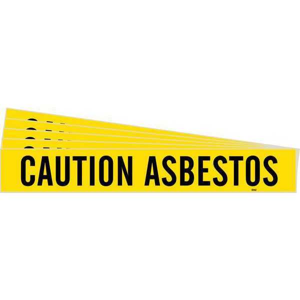 Pipe Marker, Black, Caution Asbestos, PK5, 97542-PK