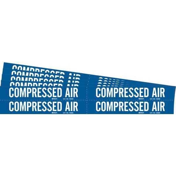 Pipe Marker, White, Compressed Air, PK5, 105809-PK