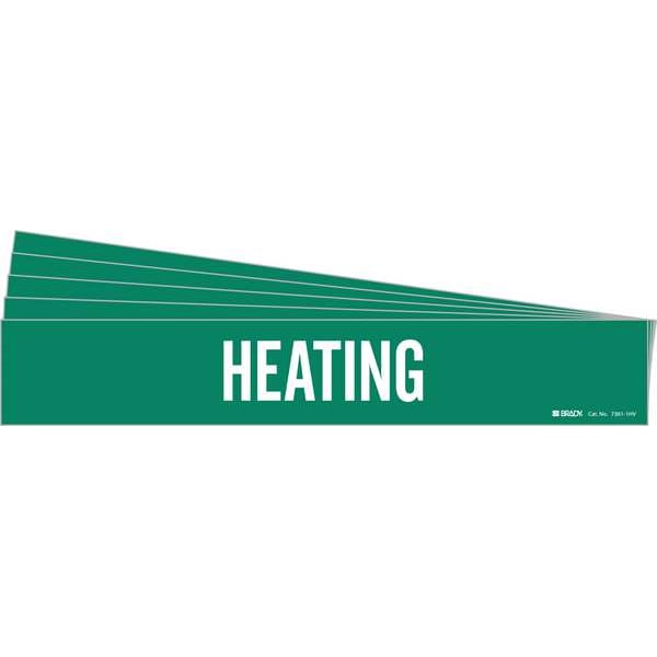 Pipe Marker, Adhesive, White, Heating, PK5, 7361-1HV-PK