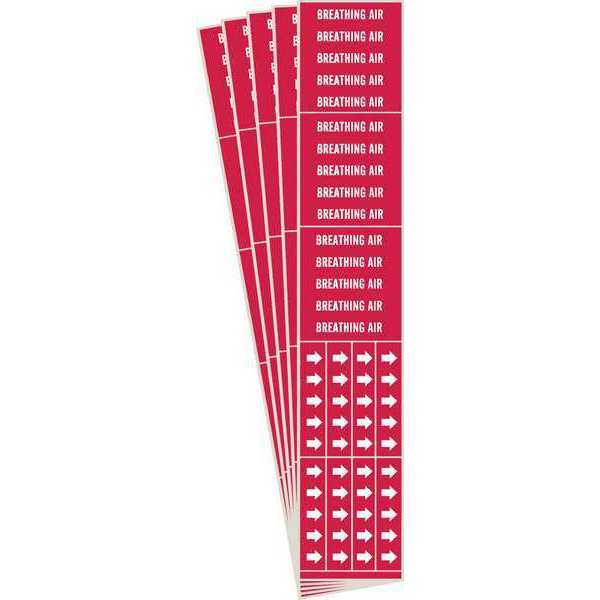 Pipe Marker, White, Breathing Air, PK5, 7335-3C-PK