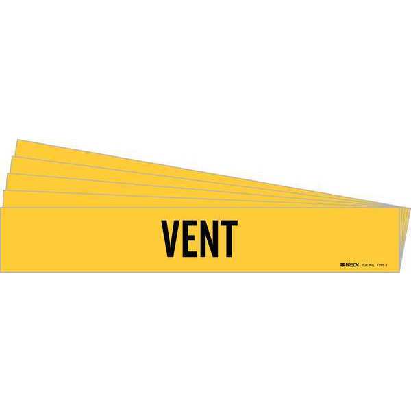 Pipe Marker, Adhesive, Black, Vent, PK5, 7295-1-PK