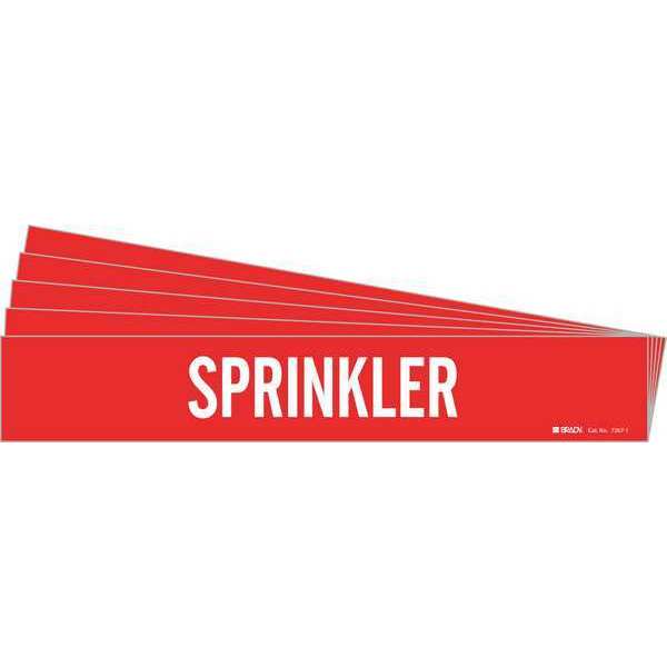 Pipe Marker, Adhesive, White, Sprinkler, PK5, 7267-1-PK