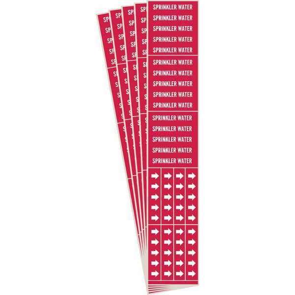Pipe Marker, White, Sprinkler Water, PK5, 7269-3C-PK
