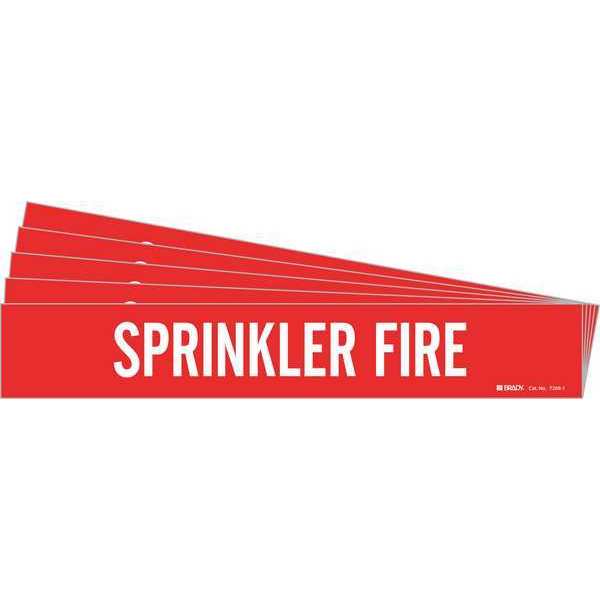 Pipe Marker, White, Sprinkler Fire, PK5, 7268-1-PK
