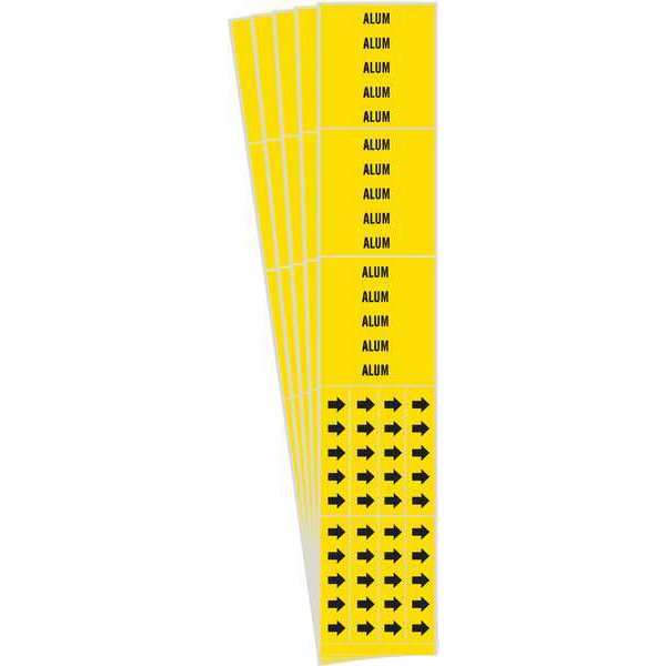 Pipe Marker, Adhesive, Black, Alum, PK5, 7013-3C-PK
