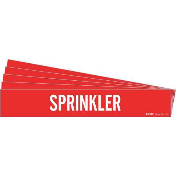 Pipe Marker, Adhesive, White, Sprinkler, PK5, 7267-1HV-PK