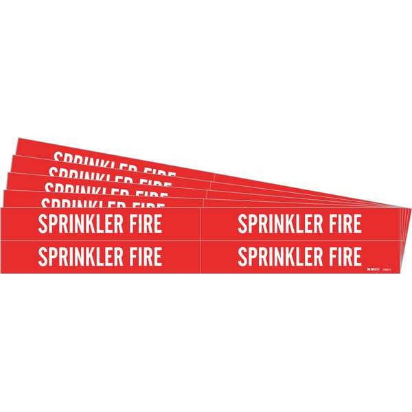 Pipe Marker, White, Sprinkler Fire, PK5, 7268-4-PK