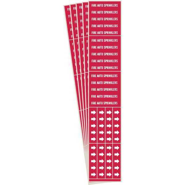 Pipe Marker, , Fire Auto Sprinklers, PK5, 7107-3C-PK