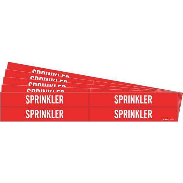 Pipe Marker, Adhesive, White, Sprinkler, PK5, 7267-4-PK