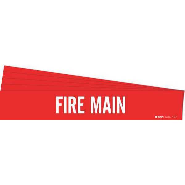 Pipe Marker, Adhesive, White, Fire Main, PK5, 7109-1-PK