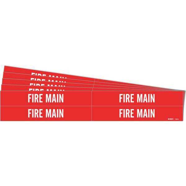 Pipe Marker, Adhesive, White, Fire Main, PK5, 7109-4-PK