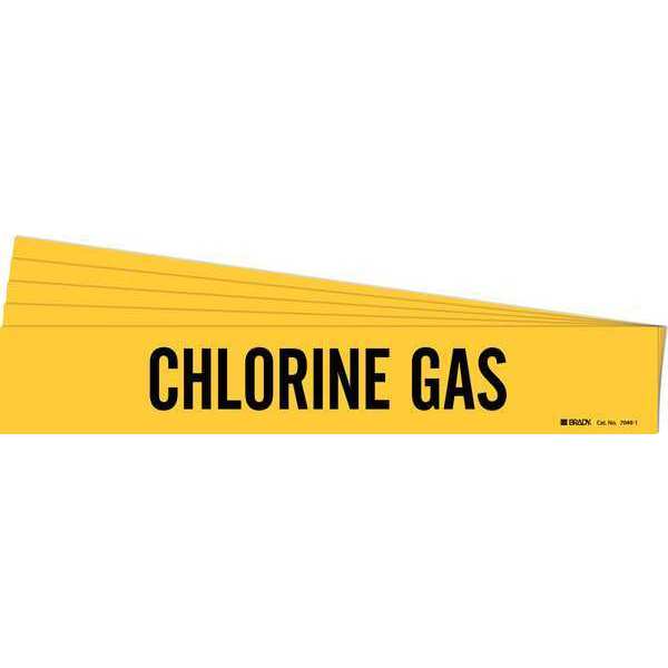 Pipe Marker, Black, Chlorine Gas, PK5, 7049-1-PK