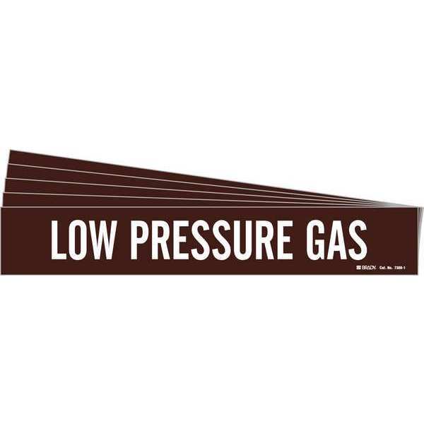 Pipe Marker, White, Low Pressure Gas, PK5, 7388-1-PK