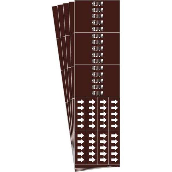 Pipe Marker, Adhesive, White, Helium, PK5, 87742-PK