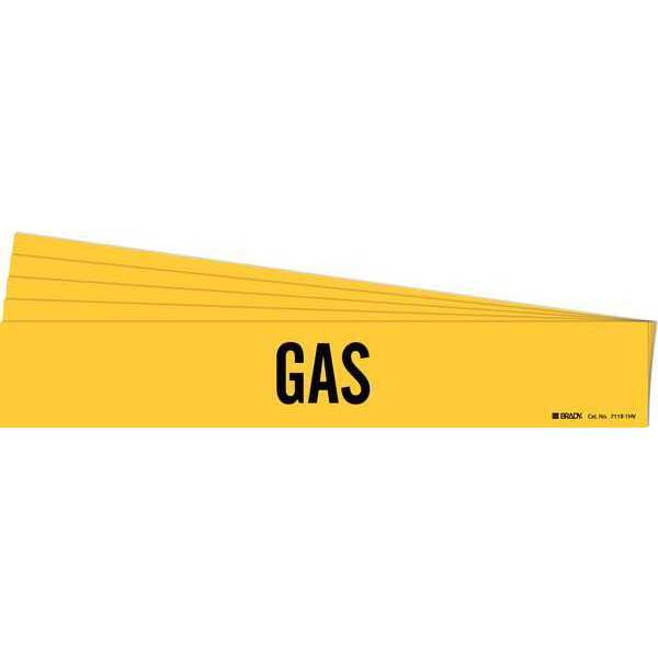 Pipe Marker, Adhesive, Black, Gas, PK5, 7119-1HV-PK
