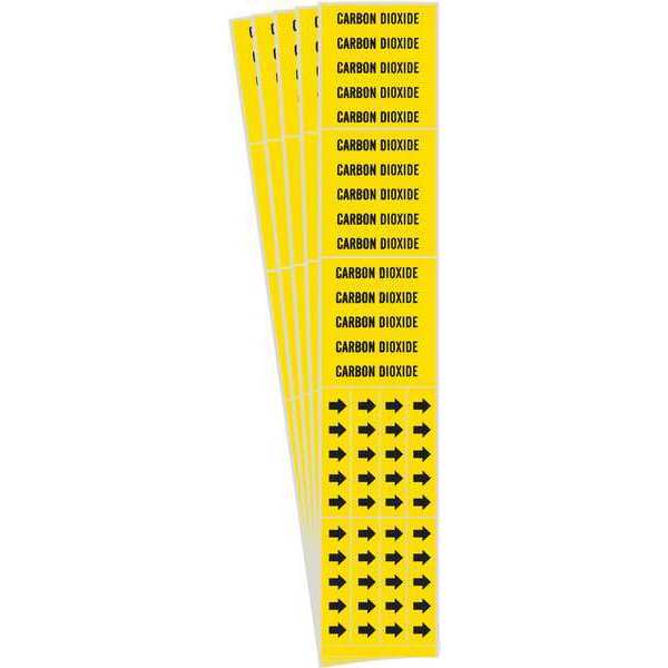 Pipe Marker, Black, Carbon Dioxide, PK5, 7038-3C-PK