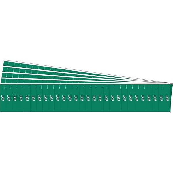 Pipe Marker, Adhesive, White, Vent, PK5, 91979-PK