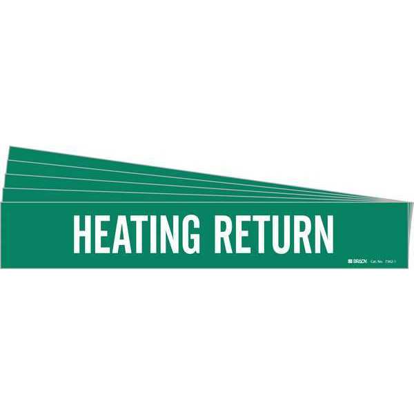 Pipe Marker, White, Heating Return, PK5, 7362-1-PK