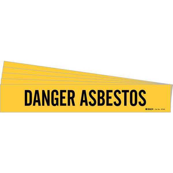 Pipe Marker, Black, Danger Asbestos, PK5, 97545-PK