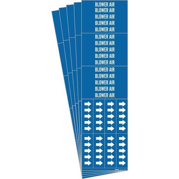 Pipe Marker, White, Blower Air, PK5, 7329-3C-PK