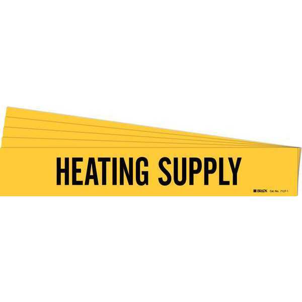 Pipe Marker, Black, Heating Supply, PK5, 7127-1-PK