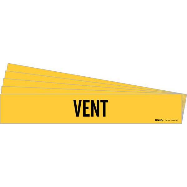 Pipe Marker, Adhesive, Black, Vent, PK5, 7295-1HV-PK
