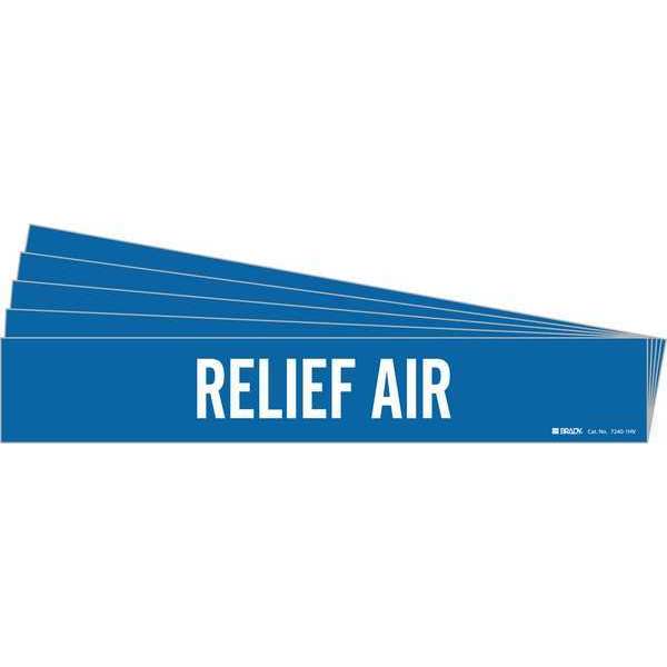 Pipe Marker, White, Relief Air, PK5, 7240-1HV-PK